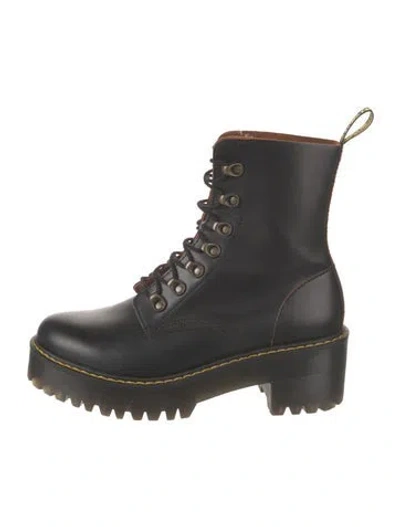Pre-owned Doc Martens X Marc Jacobs Leather Combat Boots In Black