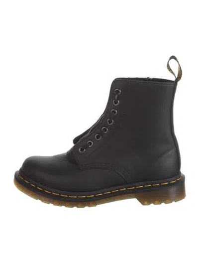 Pre-owned Doc Martens X Marc Jacobs Leather Combat Boots In Black