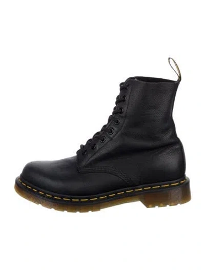 Pre-owned Doc Martens X Marc Jacobs Leather Combat Boots In Brown