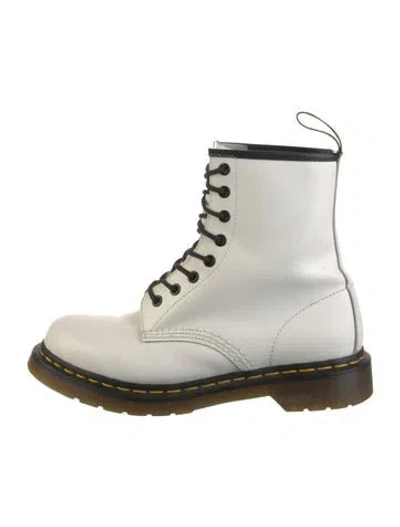 Pre-owned Doc Martens X Marc Jacobs Leather Combat Boots In White