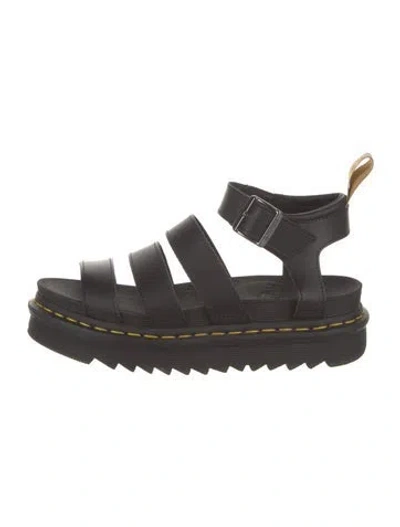 Pre-owned Doc Martens X Marc Jacobs Leather Gladiator Sandals In Black