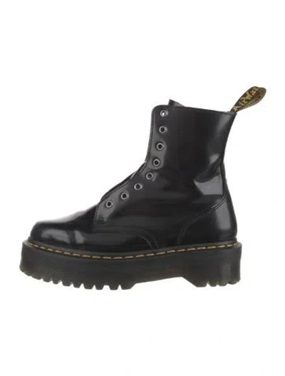 Pre-owned Doc Martens X Marc Jacobs Patent Leather Combat Boots In Black
