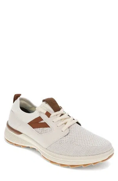 Dockers Mens Adan Knit And Synthetic Leather Casual Lace Up Sneaker Shoe In Neutral