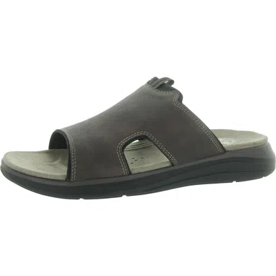 Dockers Barlin Mens Slip On Open Toe Slide Sandals In Brown