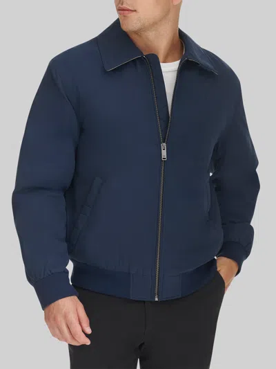 Dockers Water-resistant Microtwill Golf Bomber Jacket In Blue