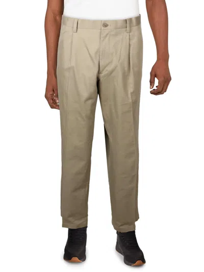 Dockers Big & Tall Mens Pleated Stretch Khaki Pants In Beige