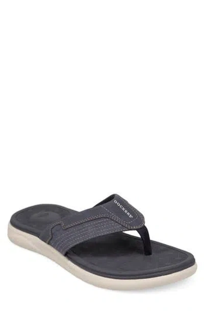 Dockers Mens Cabana Casual Nubuck Thong Flip Flop In Blue