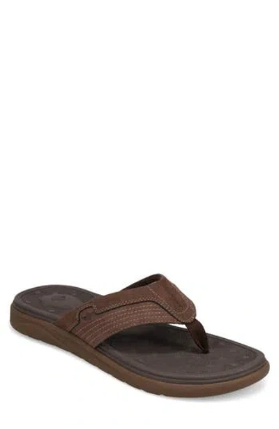 Dockers Mens Cabana Casual Nubuck Thong Flip Flop Sandal In Brown