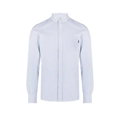 Dockers Striped Cotton Shirt In Bleu