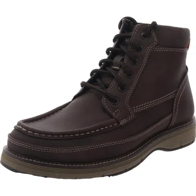 Dockers Dudley Mens Lace-up Faux Leather Combat & Lace-up Boots In Brown