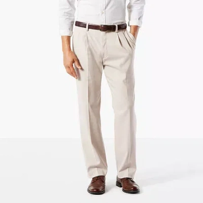 Dockers Easy Khaki With Stretch Mens Comfort Waistband Classic Fit Big And Tall Pleated Pant In Neutral