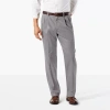 Dockers Easy Khaki With Stretch Mens Comfort Waistband Classic Fit Pleated Pant In Gray