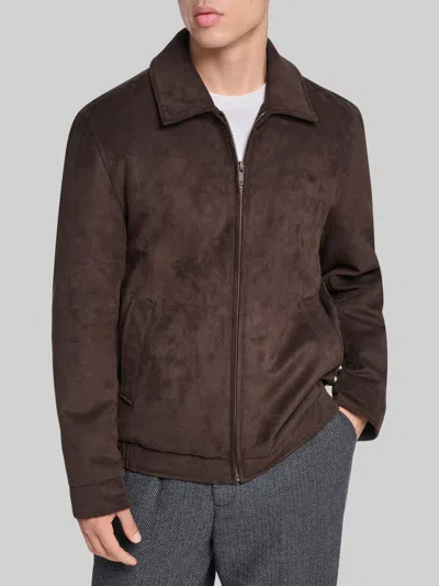 Dockers Faux Suede Bomber Jacket In Brown