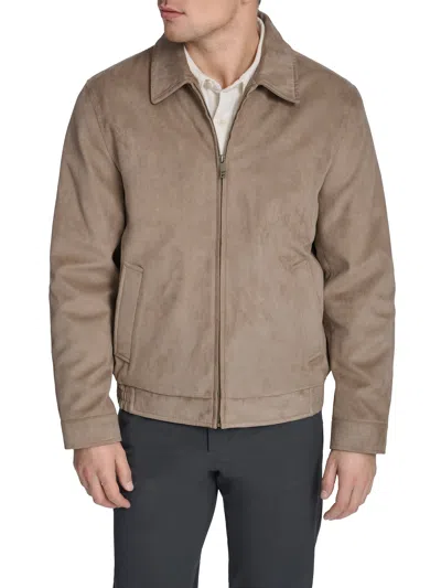 Dockers Faux Suede Laydown Collar Jacket In Brown