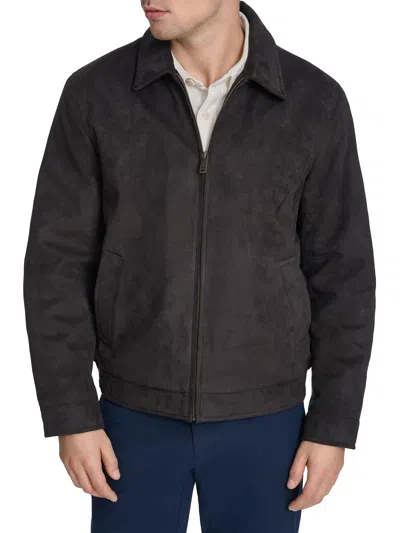 Dockers Faux Suede Laydown Collar Jacket In Brown