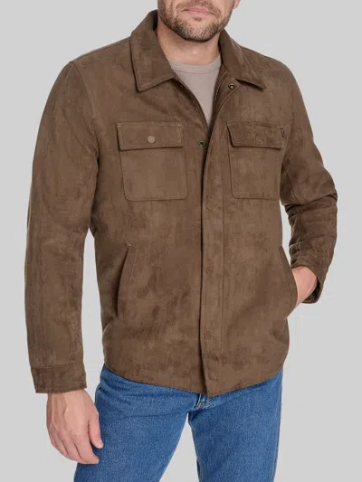 Dockers Faux Suede Shacket In Brown