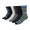 Dockers Flat Knit Mens 6 Pair Crew Socks In Multi