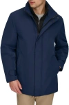 Dockers Men's Three-quarter Length Commuter Jacket With Bib In Navy