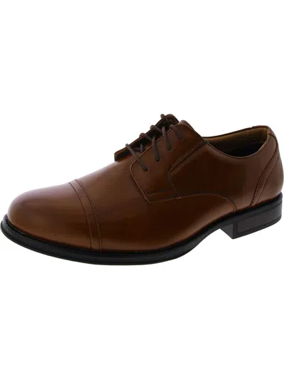 Dockers Mens Allen Genuine Leather Dress Captoe Oxford Shoe In Brown