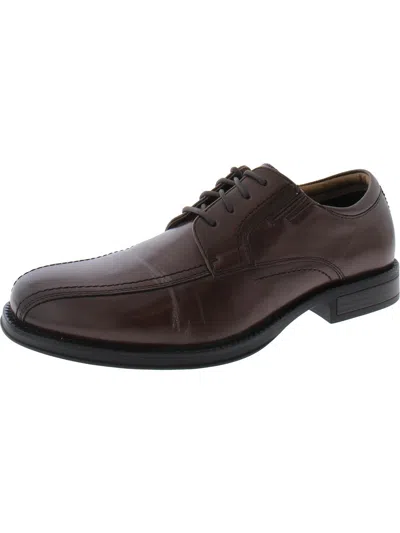 Dockers Geyer Mens Faux Leather Derby Shoes In Brown