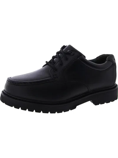 Dockers Glacier Mens Leather Round Toe Oxfords In Black