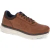 Dockers Mens Go-2 Synthetic Leather Dress Casual Lace Up Sneaker Shoe In Dark Tan