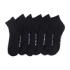 Dockers Half Cushion Mens Multi-pack 6 Pair Quarter Ankle Socks In Black
