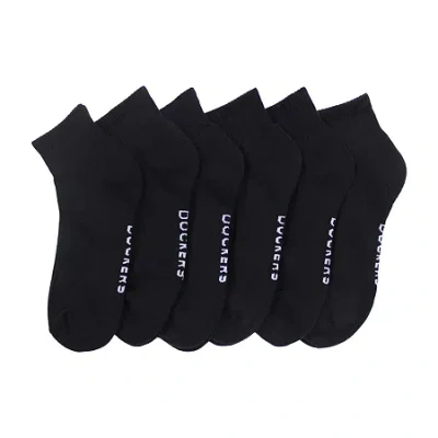 Dockers Half Cushion Mens Multi-pack 6 Pair Quarter Ankle Socks In Black