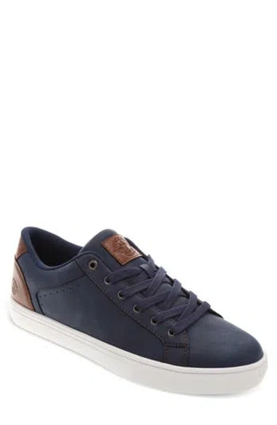 Dockers Mens Jensen Synthetic Leather Casual Lace Up Sneaker Shoe In Blue
