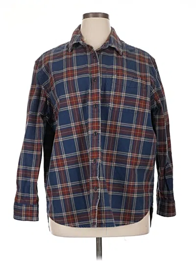 Pre-owned Dockers Long Sleeve Button Down Shirt In Blue