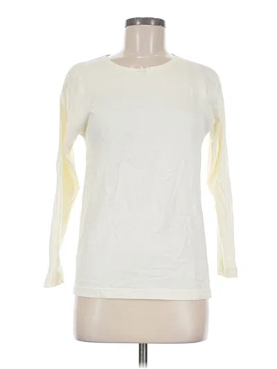Pre-owned Dockers Long Sleeve Top Ivory Crew Neck Tops