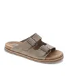 Dockers Mens Benham Synthetic Suede Casual Slip On Sandal Shoe In Taupe