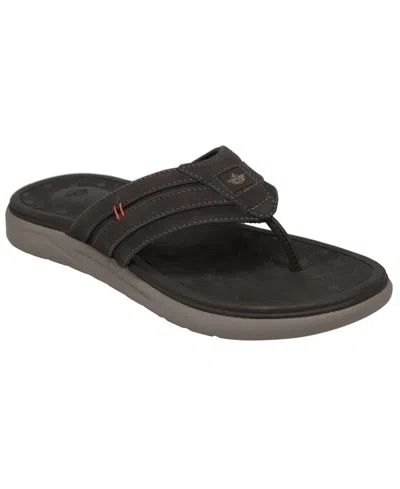 Dockers Mens Cliff Casual Nubuck Thong Flip Flop In Black