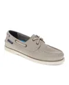Dockers Mens Darnell Genuine Leather Dress Casual Slip On Boat Shoe In Light Grey