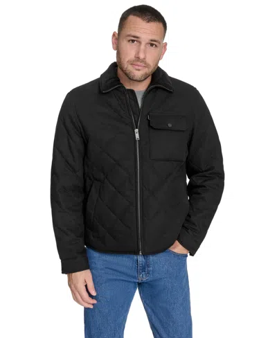 Dockers Men's Diamond Quilted Jacket In Black