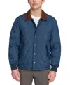Dockers Men's Diamond-quilted Jacket With Corduroy Collar In Navy