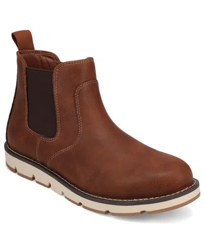 Dockers Men's Dylan Rugged Casual Chelsea Slip-on Boots In Brown