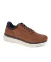 Dockers Mens Go-2 Synthetic Leather Dress Casual Lace Up Sneaker Shoe In Dark Tan