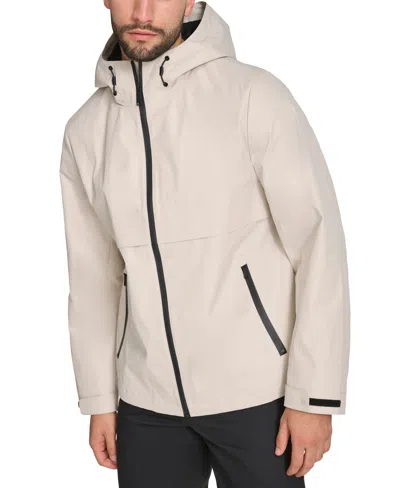 Dockers Men's Hooded Rain Jacket In Light Khaki