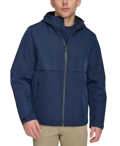 Dockers Men's Hooded Rain Jacket In Navy