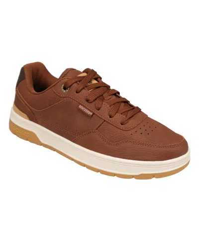 Dockers Men's Jarvis Synthetic Leather Casual Sneakers In Brown