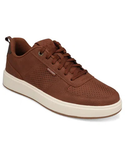 Dockers Men's Laser Removable-insole Lace-up Casual Sneakers In Brown