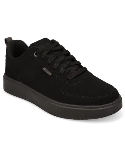 Dockers Men's Laser Removable-insole Lace-up Casual Sneakers In Black