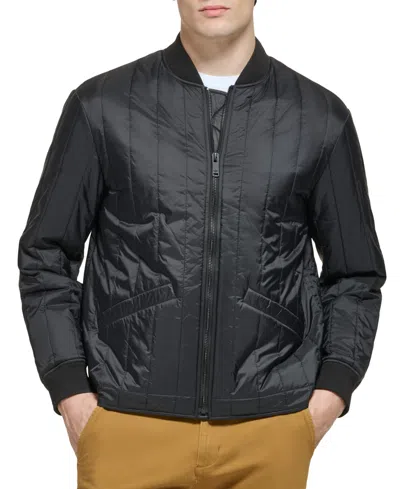 Dockers Men's Quilted Bomber Jacket In Black