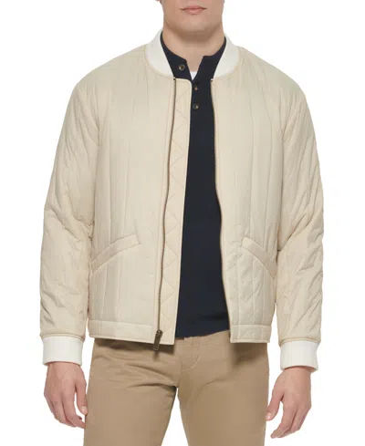 Dockers Men's Quilted Bomber Jacket In Brown