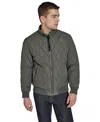 Dockers Men's Quilted Bomber Jacket In Green