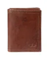Dockers Men's Rfid Crunch Leather Z-fold Trifold Wallet In Brown