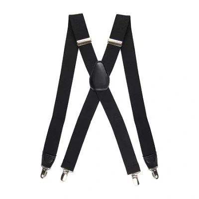 Dockers Men's Stretch X-back Suspenders With Adjustable Straps In Black