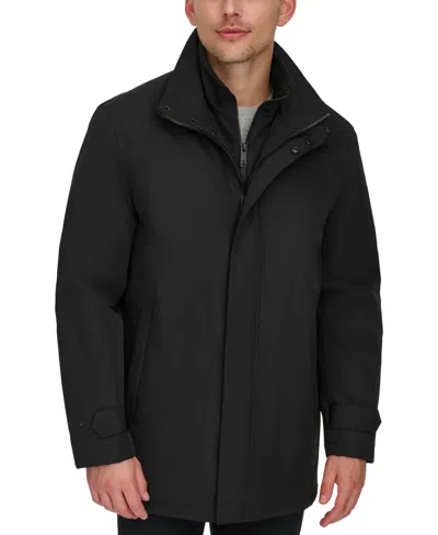 Dockers Men's Three-quarter Length Commuter Jacket With Bib In Black