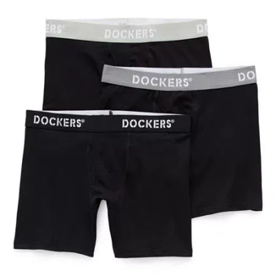 Dockers Mens 3 Pack Boxer Briefs 3mu666do In Black